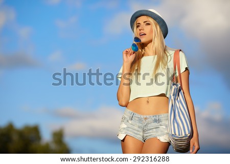 Summer hipster girl