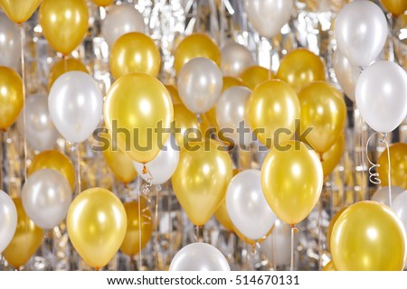 Golden balloons background. New Year concept