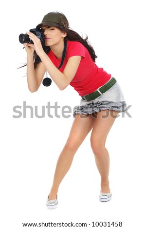 girl holding camera