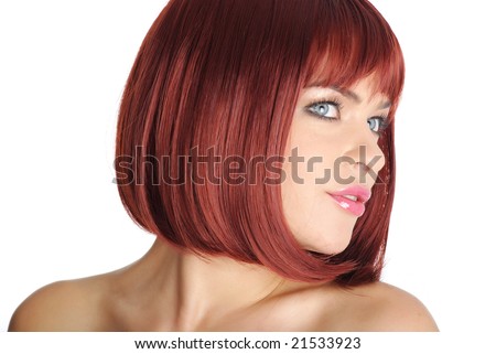 stock photo Close Up of Beautiful Redhead Woman