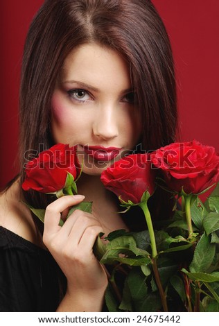 Woman Holding Rose