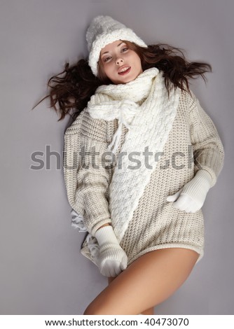 Beautiful winter  fashion model