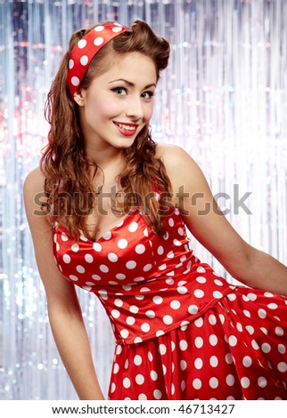 Sexy Dress on Pretty Sexy Pin Up In Red Dress Stock Photo 46713427   Shutterstock