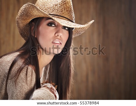 sexy woman with cowboy hat