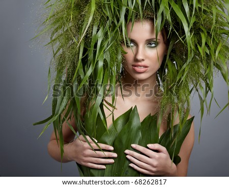 Ecology woman, green concept