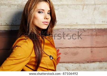young fashion woman  in autumn color