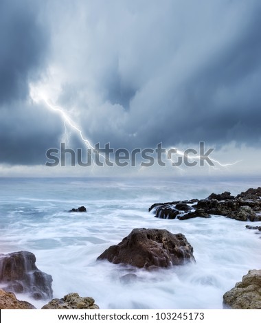 Storm on sea