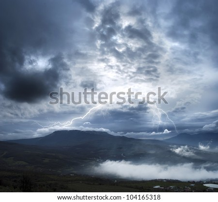Storm in the mountain, mountain in Crimea