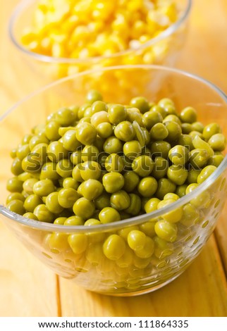 green peas and corn
