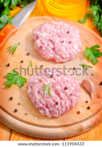 Minced meat for hamburger