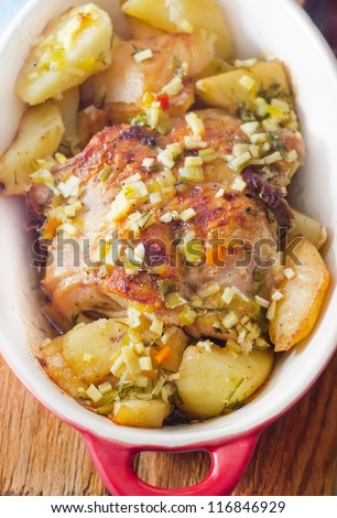 baked meat with potato