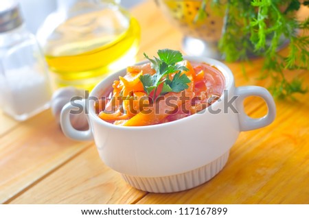 vegetable sauce, sauce with tomato and pepper
