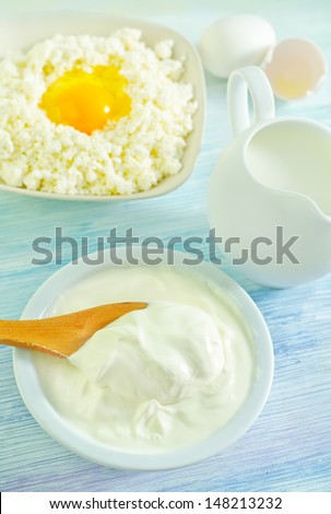 cottage,eggs,milk and sour cream