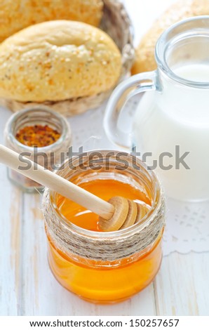 honey,bread and milk