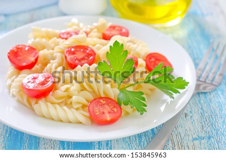 boiled pasta with tomato