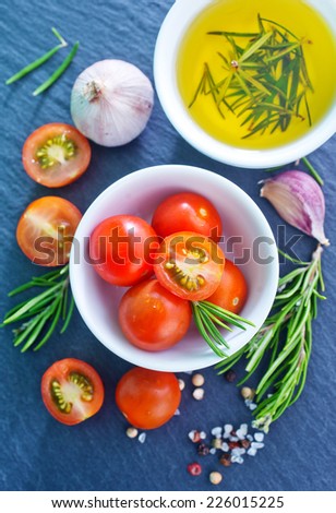 tomato and oil