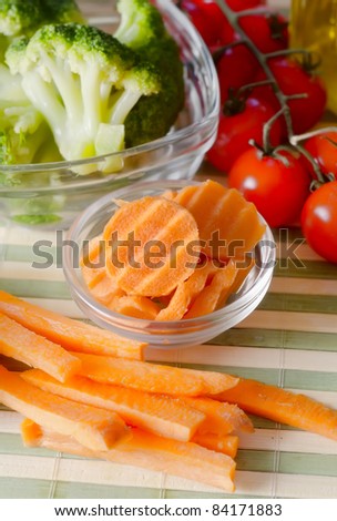 Carrots slices on a plate