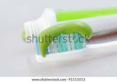 dental brush with tooth paste