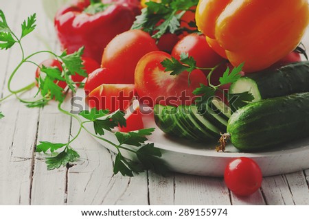 Concept of healthy and vegan eating , selective focus and toned image