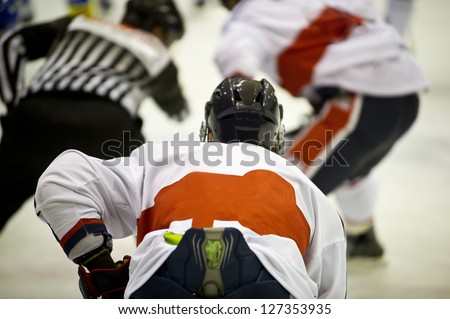 A moment of ice hockey game