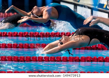 BARCELONA - AUGUST  2: Sinead Russel (Canada) in Barcelona FINA World Swimming Championships on August 2, 2013 in Barcelona, Spain