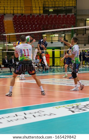 MILAN, ITALY - DECEMBER, 1:    W. P. Diaz (7) in Vero Volley  Monza - Globo BP Frosinate Sora ( Italian Volley League A2) on December, 1  , 2013 in Milan , Italy