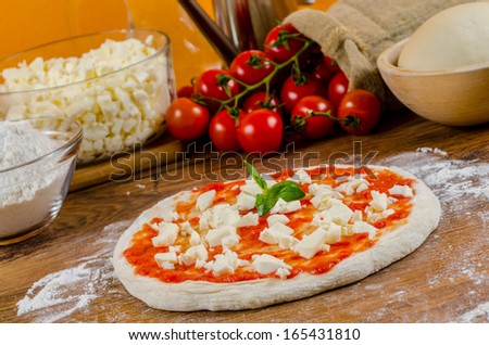 italian pizza ingredients  for homemade pizza