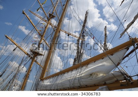 masts of a full-rigged ship