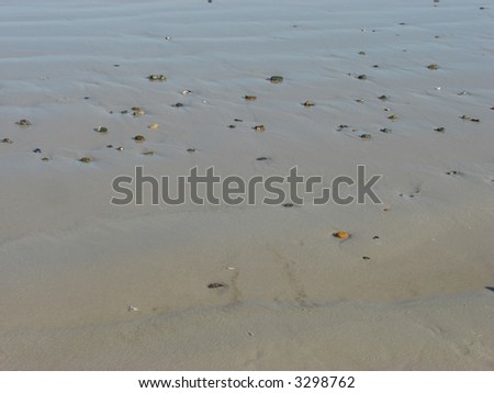 Patterns in the sand where water have run