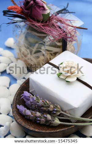 Soap Dish with gift soap and decorated box