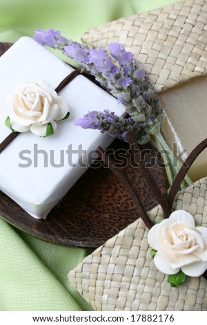 Soap Dish with gift soap and decorated box