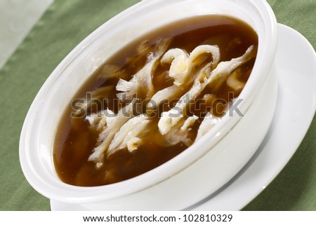 White mushroom soup, Chinese style soup made form mushroom