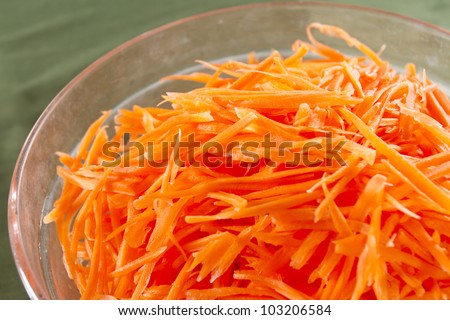 cut carrot, thin line cut fibre orange carrot