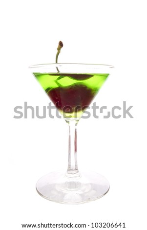 cider cherry, cocktail mixed by cider, lime decorate with cherry fruit
