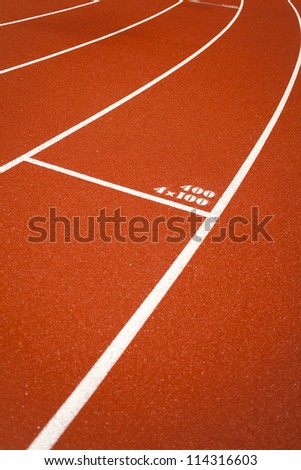 distance number, distance number on red rubber racetracks