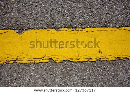 yellow line, texture of yellow street line dividing road