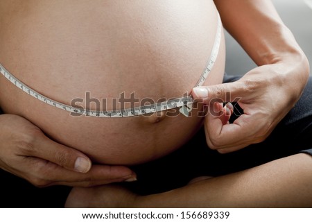 pregnancy belly, Asian pregnancy woman in studio