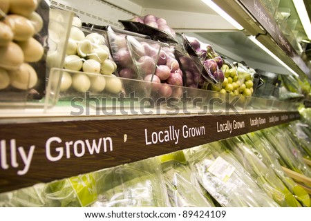 grocery store, full shelf of Thai peel clean herb in supermarket.