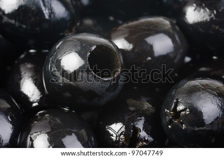 Black olives as  fine  food background