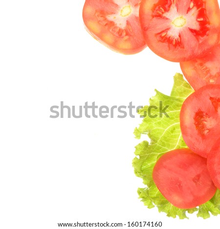 Tomato sliced isolated on white background