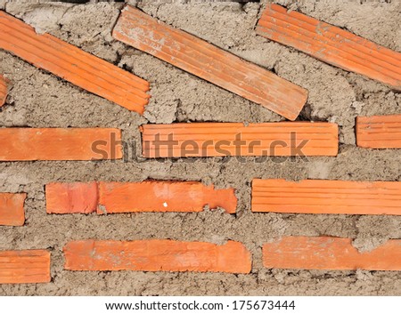 red bricks close up