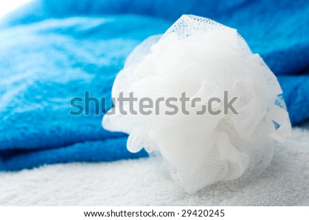 White sponge over a towel