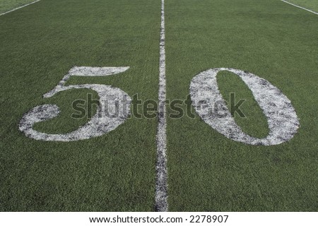 the 50 yard line where the playing field is even.