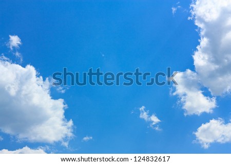 Blue Sky with Beautiful Cumulus Clouds