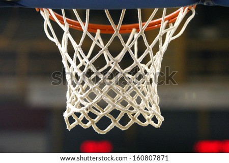White net of a basketball hoop