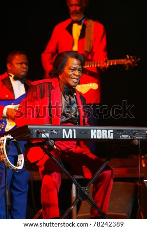 THESSALONIKI, GREECE - JULY 24: The Godfather of Soul Music James Brown performs at the Earth Theater on July 24, 2006 in Thessaloniki, Greece.