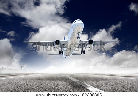 takeoff plane in airport