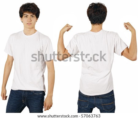 blank white shirt. with lank white t-shirt,