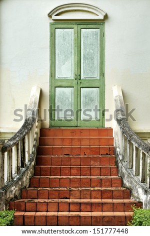 Old stairs to old door
