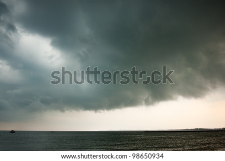Dark storm clouds forming before the rain